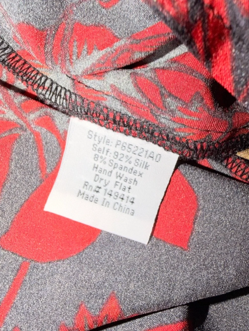 Johnny Was Silk Boho Floral Pants XL Luxe Red Black Statement - Picture 9 of 10